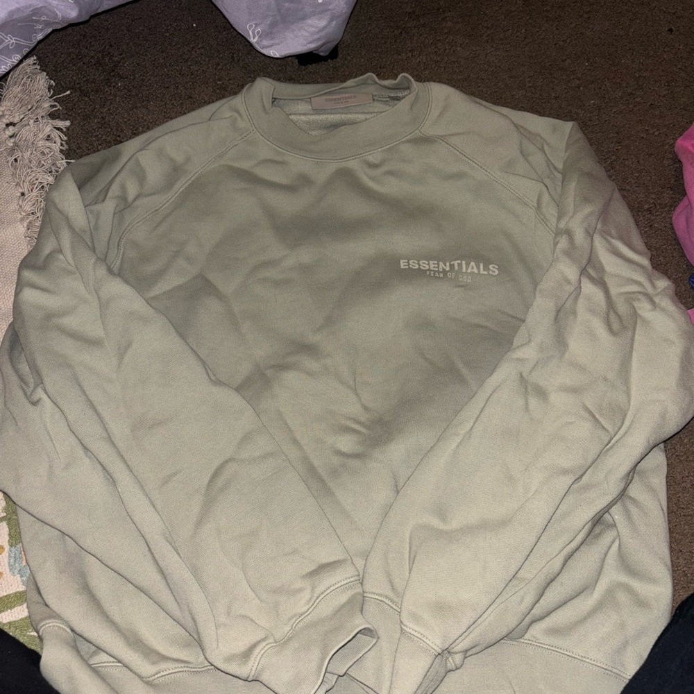 Essentials Men's Sage seafoam Green crewneck